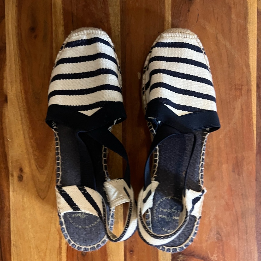 Striped Espadrille Low wedge